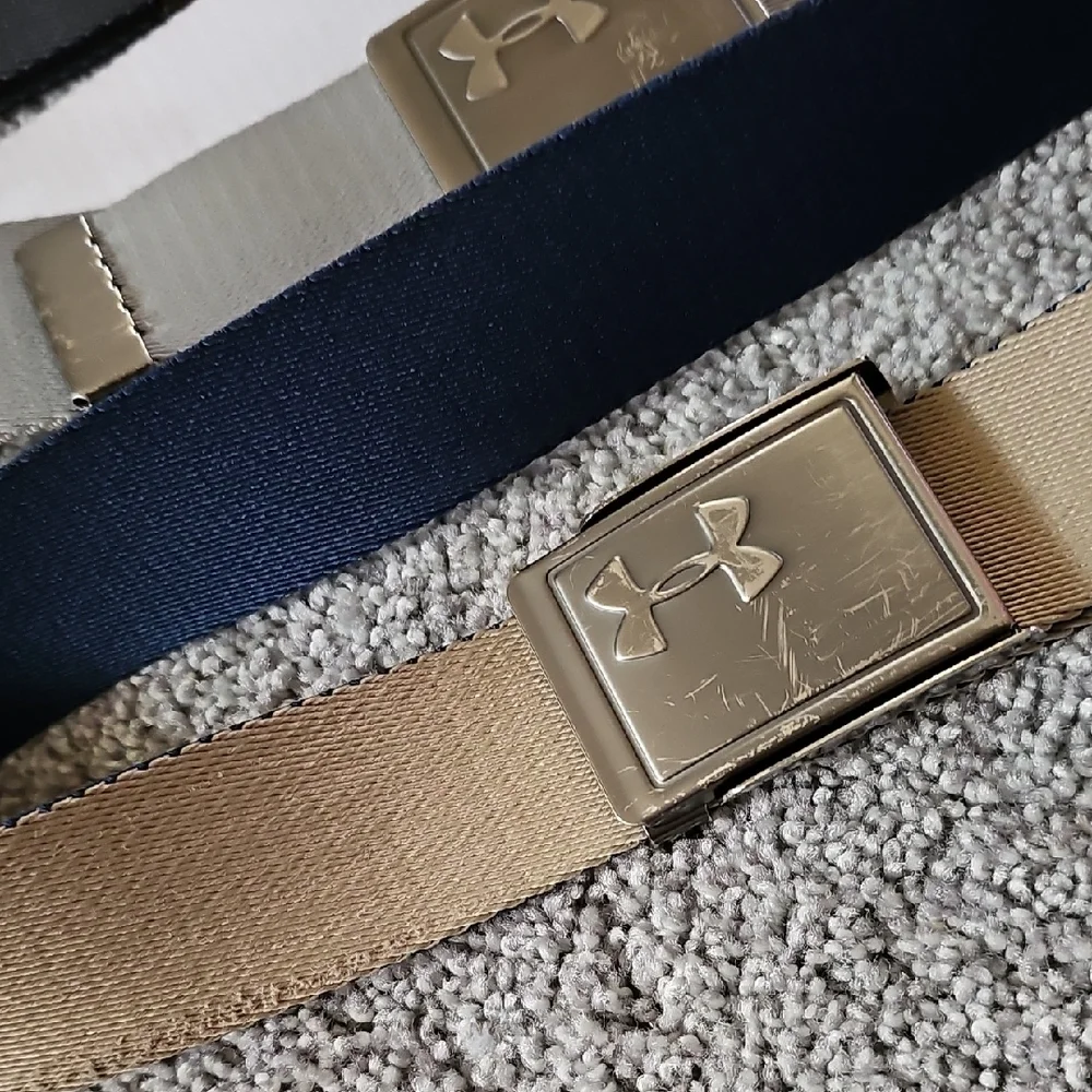 F💜🔹️Under Armour Kids Belt Set - Black, White, Tan